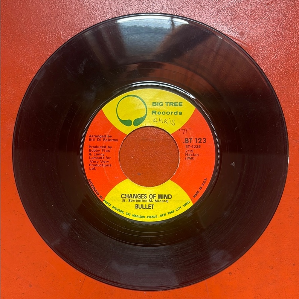 Big Tree Records 45 rpm Bullet vinyl record